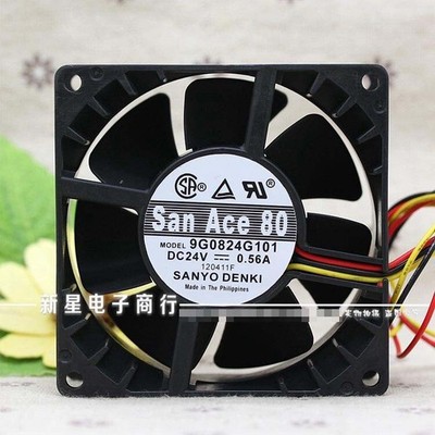   9G0824G101 24V 8CM 8038 0.56A industrial computer inverter fan #zc