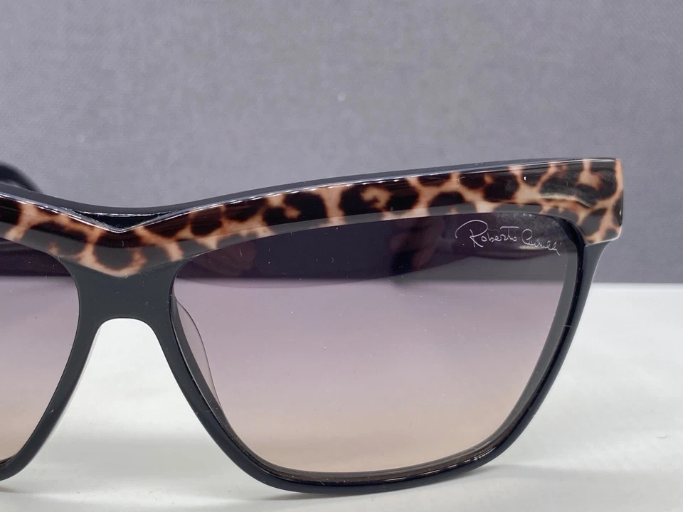 Roberto Cavalli sunglasses women brown leopard large lenses rectangular NP €255 - Image 3 of 4