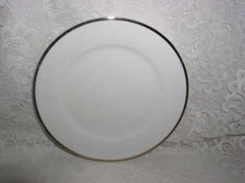 Linens N Things Fine Porcelain Salad/Dessert Plate White with GOLD Trim