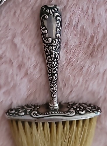 Set pennello e lima per cappello vintage in argento sterling - Foto 3 di 7