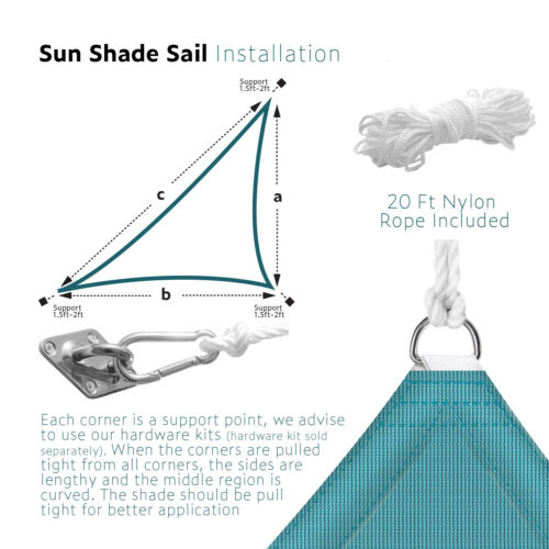 Sun Shade Sail Right Triangle Canopy Shelter Cover for Outdoor Garden Pool Yard - Picture 57 of 137