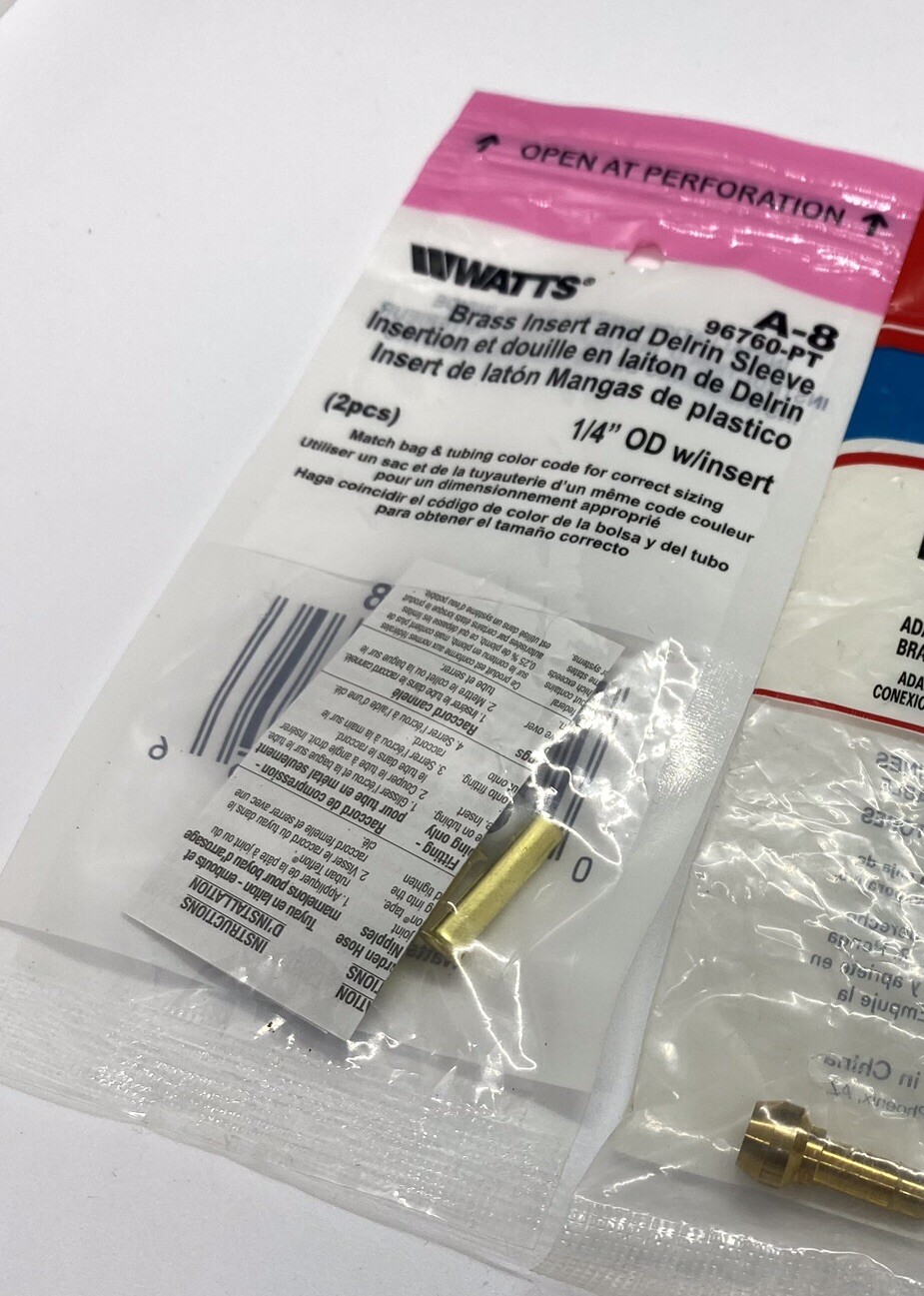 Delcron Insert WATTS A-8 96760-PT Brass Insert and Delrin Sleeve 1/4