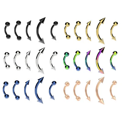 Banana Bar Curved Barbell | Eyebrow Navel Bridge Prince Albert Various Colours - Image 1 of 4