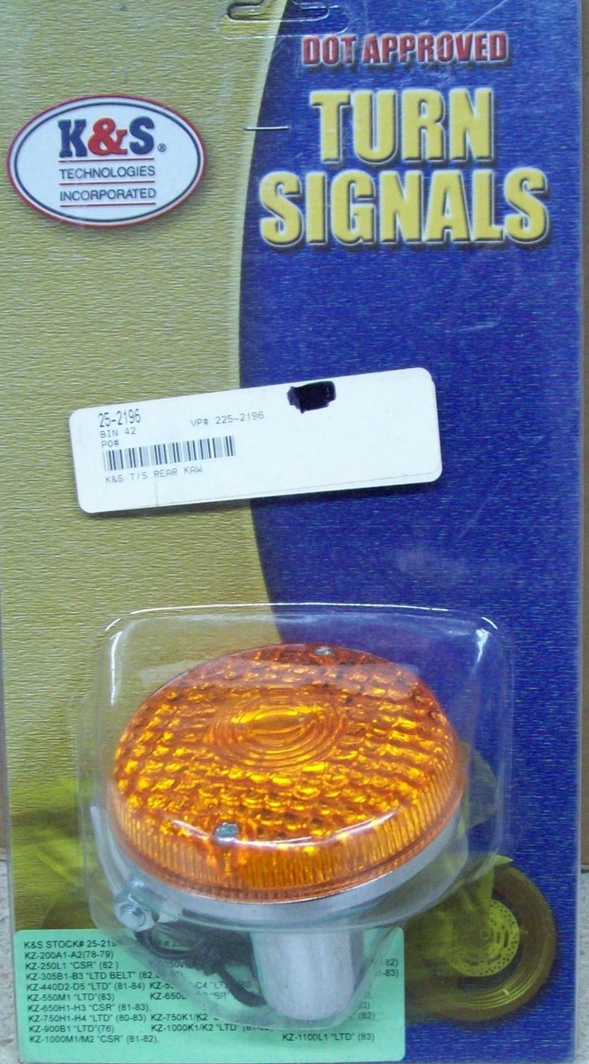 NOS K&S DOT Approved Rear Kawasaki KZ Turn signal 25-2196 | eBay