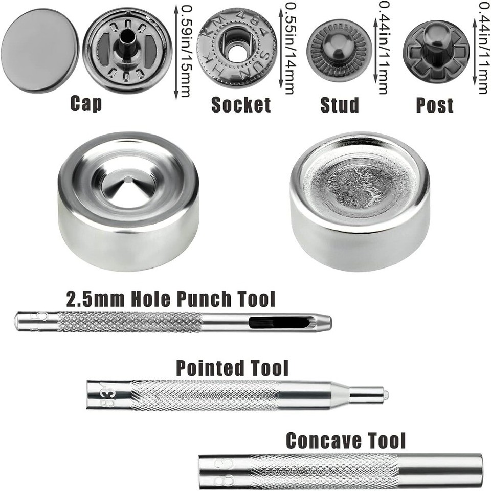 Metal Snap Buckle Snap Fasteners Seamless Snap Metal Installation Tools