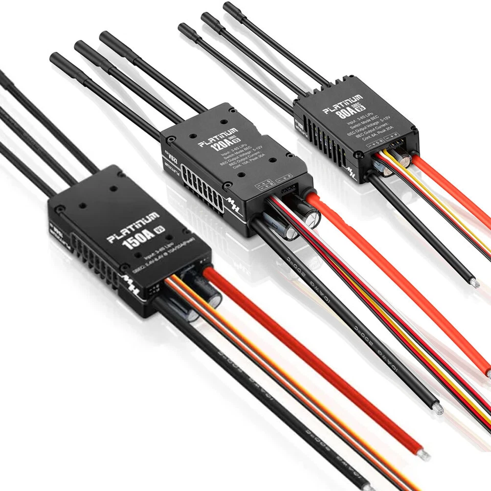 Hobbywing Platinum V5 80A 120A 150A 3-8S Brushless ESC Electric Speed Control - Image 2 of 4