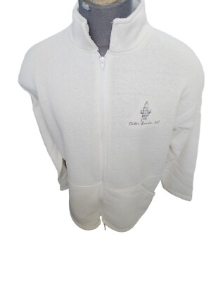 Full Zip Outer Banks NC Fleece Jacket White XL