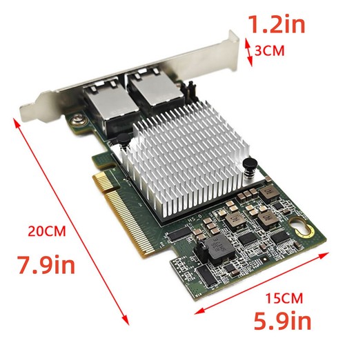 For Intel X540-T2 10G Dual RJ45 Ports PCI-Express Ethernet Network Adapter Card - Picture 7 of 14