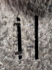 SAKS FIFTH AVE BLACK 13 1/2"-14" PANT SKIRT ADJUSTABLE WOOD HANGERS SET 2