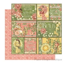 2 Sheets of Graphic 45 GARDEN GODDESS 12x12 Scrapbook Paper - SHINE FROM WITHIN