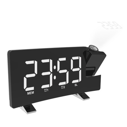 LED Curved-Screen Digital Alarm Ceiling/Wall Projector Dual Clock FM Radio DC 5V - Picture 10 of 14
