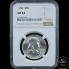 1957 Franklin Silver Half Dollar NGC MS64 50C