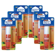 Ozium Smoke & Odor Eliminator Car Air Cleaner/ Freshener 0.8oz CITRUS, 6-PACK