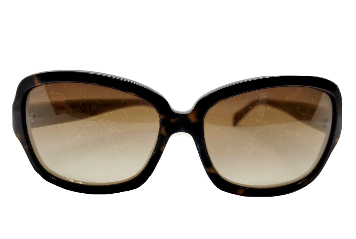 VINTAGE RARE CHANEL 5143C Logo Tortoise Brown Square 