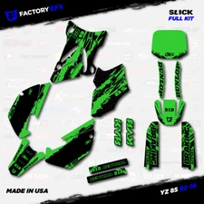 Black & Green Slick Racing Graphics kit fits 02-14 Yamaha Yz85 YZ 85 # Plate