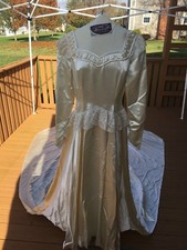 1953 vintage satin custom made wedding dress