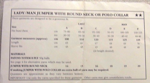 Patons knitting LEAFLET no. L572 MAN'S AND LADIES JUMPERS TOTEM 8 PLY - Picture 2 of 2
