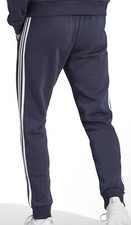 Adidas adidas Mens Standard Essentials Fleece Tapered Cuff 3-Stripes Pants Small