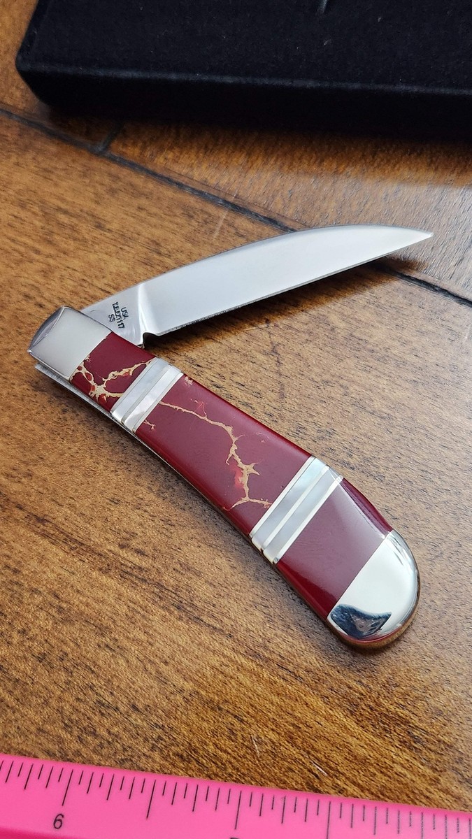 2013 Case XX Red Gold Jasper Exotic Swayback Pocket Knife with