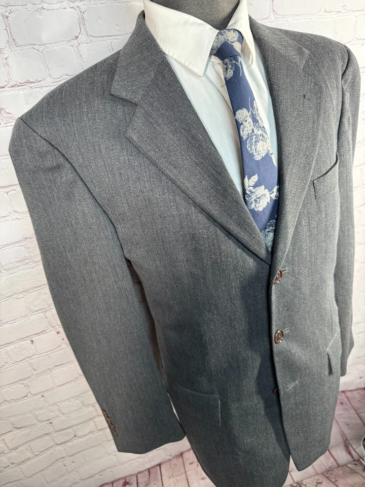 NAUTICA Hombres Gris Lana CLASSIC FIT 2 piezas Traje 40R Chaqueta 34x29 Pantalón Foto 4 de 4