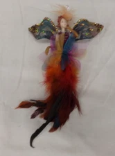 Beautiful Fairy Pixie In Feather Dress Christmas Tree Ornament