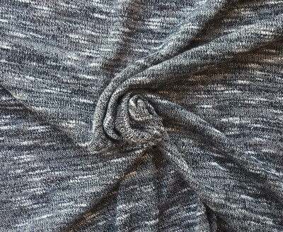 Rayon Hacci (Sweater Knit) Fabric by the Yard Yarn Dye Black White 5/21 