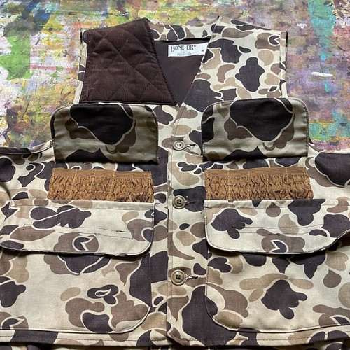 Vintage Bone Dry Redhead Camo Corduroy Hunting Vest USA Made EUC Large - Picture 5 of 12