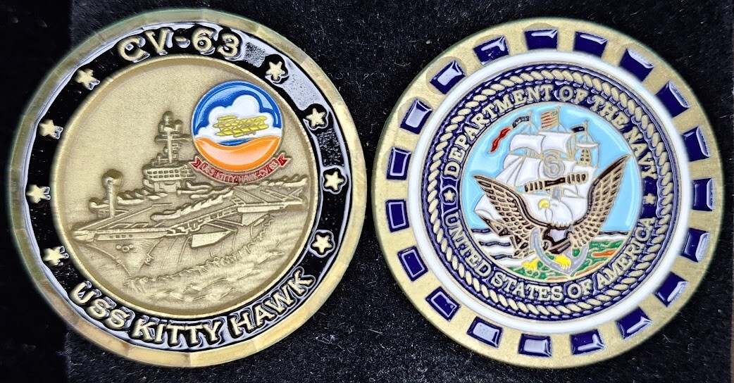 USS Kitty Hawk CV-63 Wright Flyer Navy Challenge Coin