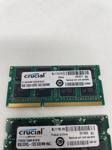 24GB RAM 3x8GB Crucial Mac DD3RL-1333 Laptop Memory Module CT8G3S1339M - Picture 4 of 4