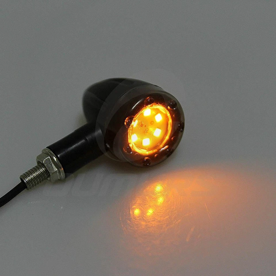 Indicadores de señal de giro de 8 mm luz LED intermitente de bala para Harley Bobber Café Racer Foto 4 de 4