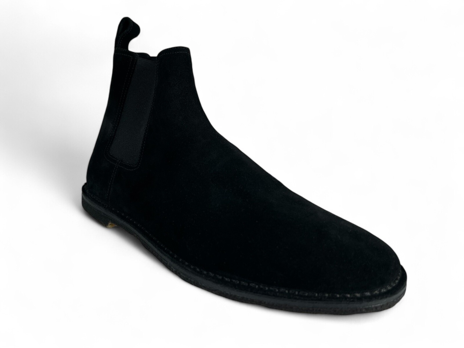 Stivali Chelsea Saint Laurent scamosciati neri $845 taglia US 14 EU 47 Made in Italy