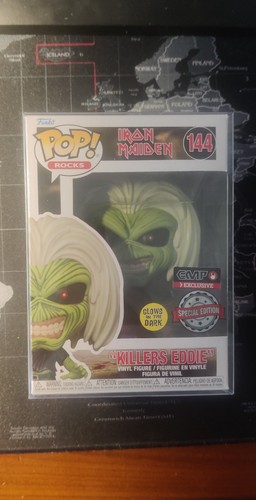 Funko Pop Killers Eddie 144 Iron Maiden - Glow in dark special EMP + protector