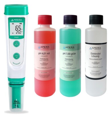 Apera Instruments PH20 Value pH-Taschenmessgerät + pH 4,01/7,00+3M KCl *AKTION*