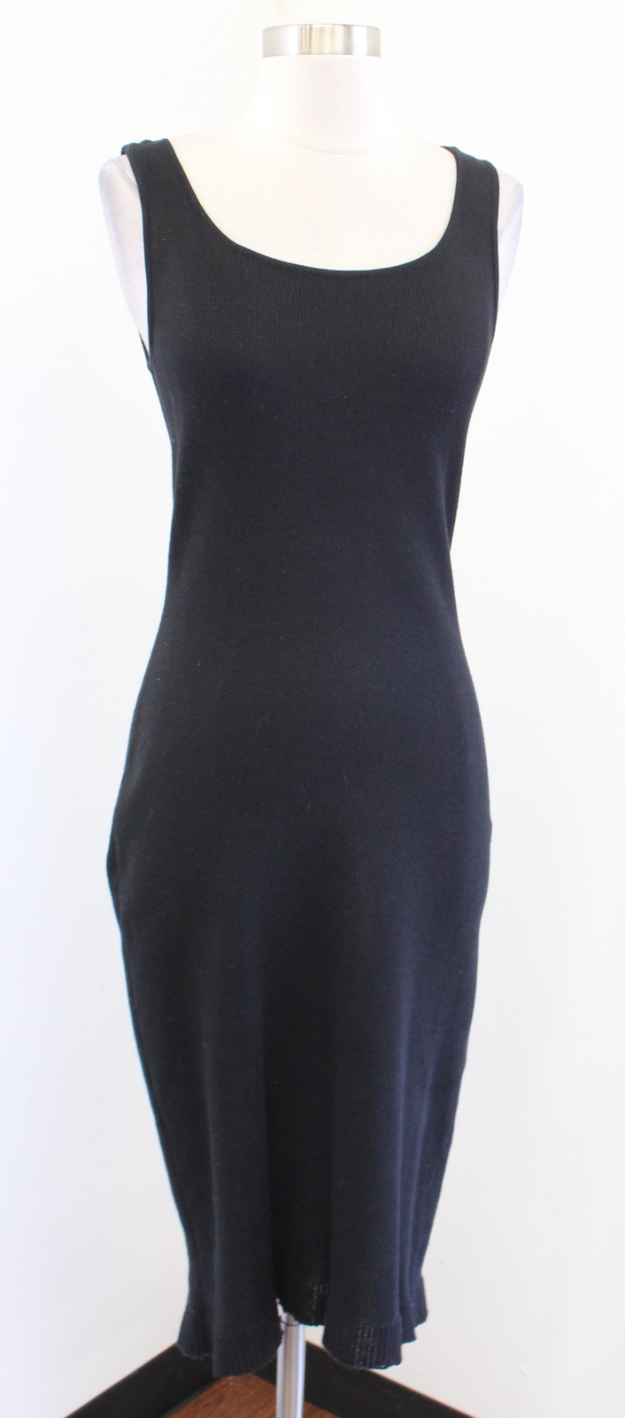 Peruvian Connection Solid Black Knit Fitted Tank … - image 1