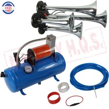 Train Horn Kit Loud Dual 4 Trumpet W 120 Psi 6l Air Compressor Complete System Train Horn Kit Loud Dual 4 Trumpet W 120 Psi 6l Air Compressor Complete System