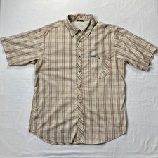 Columbia Titanium Men's Omni Dry Multicolor Plaid Button Short Sleeve Shirt Sz M