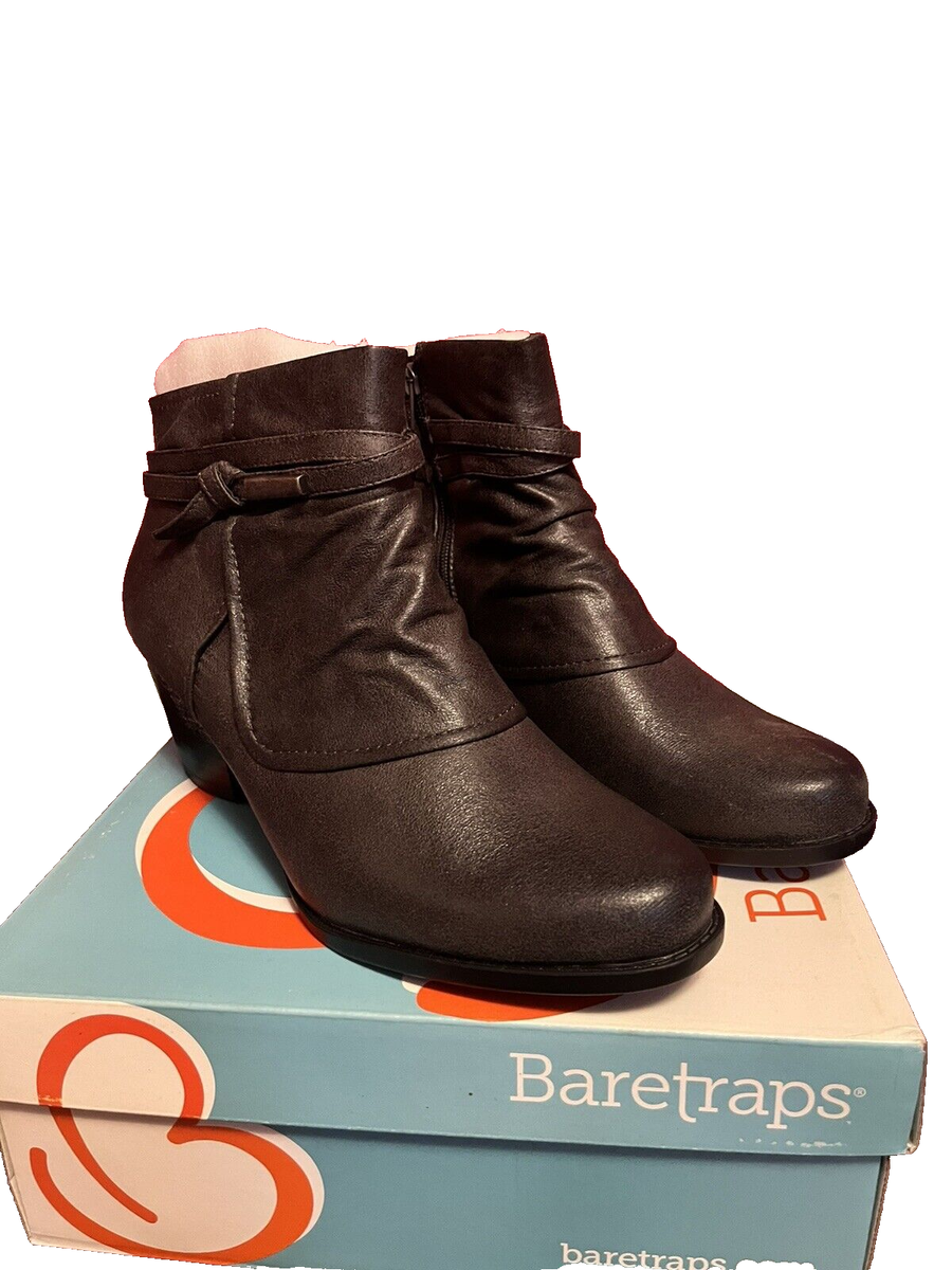 BareTraps Rhapsody ankle heel booties dark grey M size 11 womens New in Box