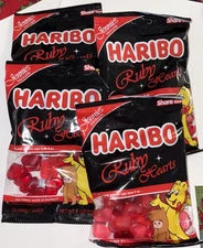 Lot Of 4 Haribo Jennie’s Edition Ruby Hearts Share Size 8oz Gummi Candy NEW