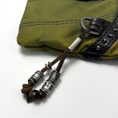 Diesel Vintage Archive Clutch Bag Olive Green Black Studded Logo