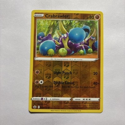 LP Pokemon Crabrawler - 084/198 - Common - Reverse Holo Lightly Played Chilling 