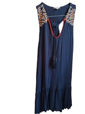 Eyeshadow Dress Embroiderer BoHo Tassel Size Small Blue (NEW)
