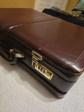 Heritage Leather Attache Briefcase. Attorney, MD, Business. Double Combo Lock