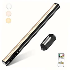 Rechargeable Magnetic LED Light Bar with Remote, without Motion Sensor Black