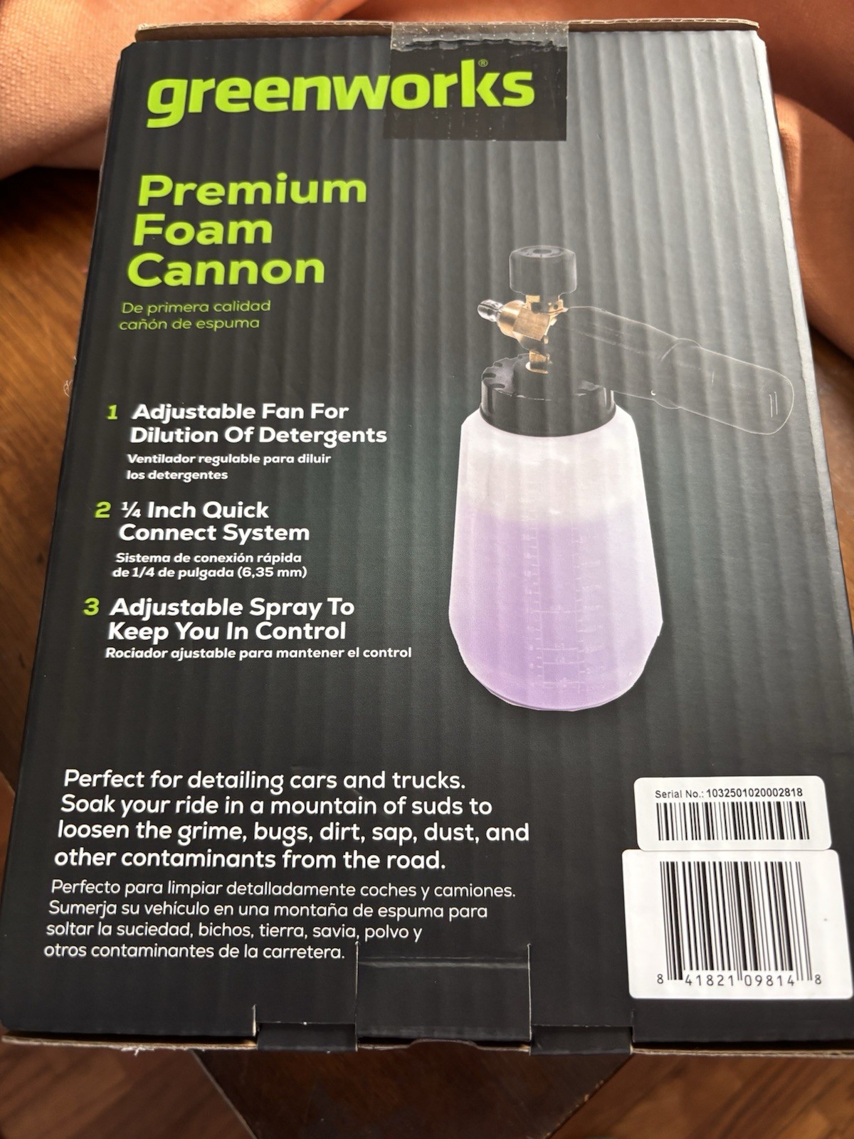 Greenworks Premium Pressure Washer Foam Cannon Spray Wand