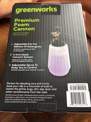 #ad Greenworks Premium Pressure Washer Foam Cannon Spray Wand $17.25