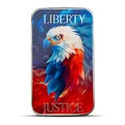 1 oz Scottsdale Patriotic Liberty and Justice Bald Eagle Silver Bar (Color)