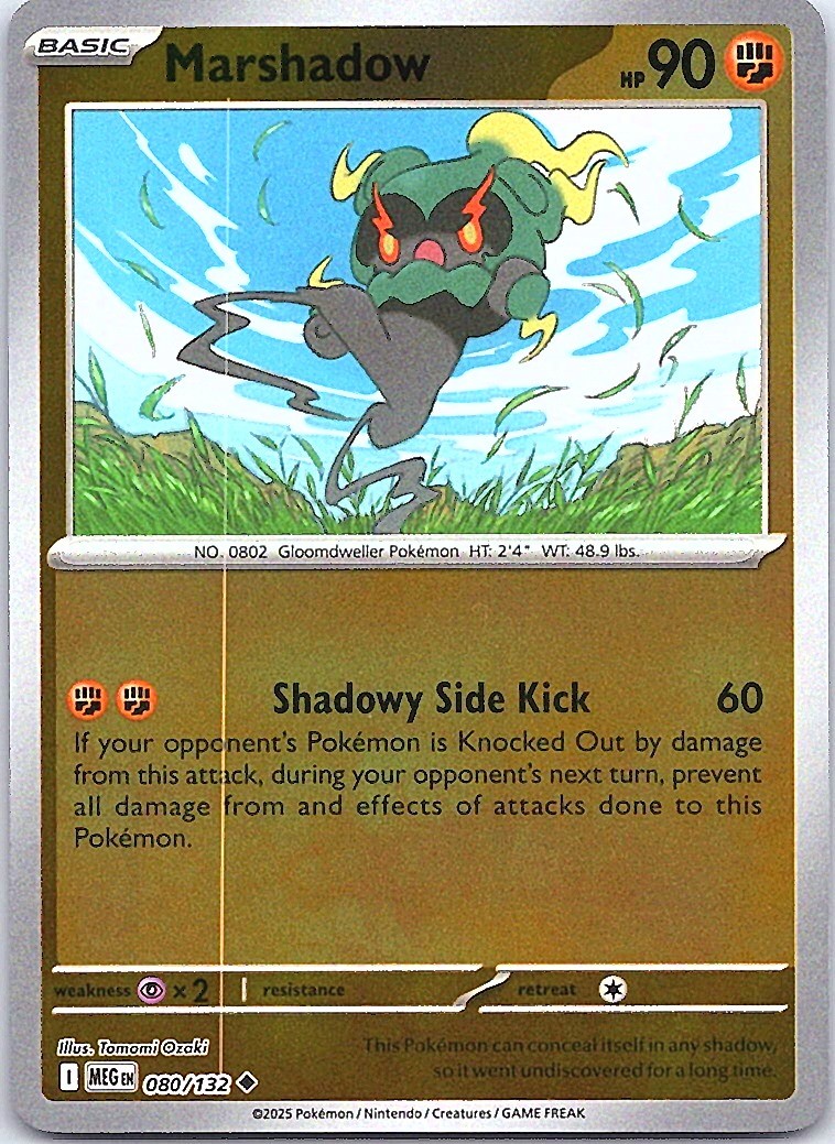 Marshadow Reverse Holo Uncommon ME01: Mega Evolution 080/132 NM