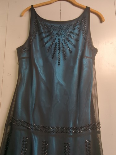 Vintage SL Fashions Dress Sparkly Dark Fairy Asymmetric Y2K whimsigoth Beaded 8 - Picture 4 of 6