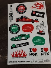 Lot of 14 NGK Small Spark Plugs Racing Decals Stickers NHRA Nascar Hot Rod 
