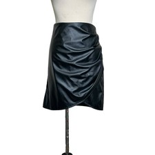 Shein black faux leather mini skirt size Medium